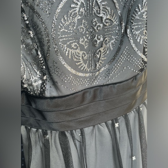 EUC 14W Michel Antoni Grey Organza Sparkly Cocktail Dress - Picture 3 of 8